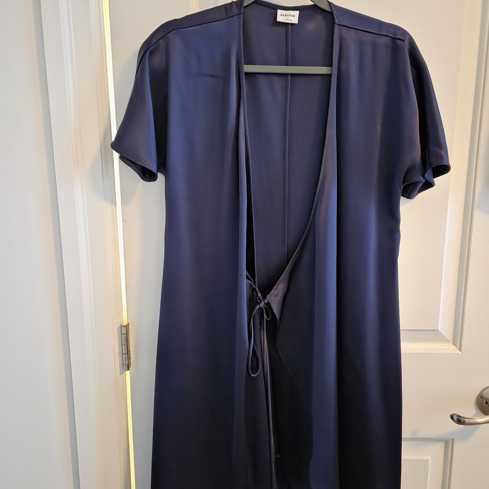 Babaton Wallace Wrap Dress Navy Blue Size Small